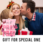 Pray On It Pray Over It Pray Through It Pink Butterflies Christian Ornament Gift Christmas Ornament Car Hanging