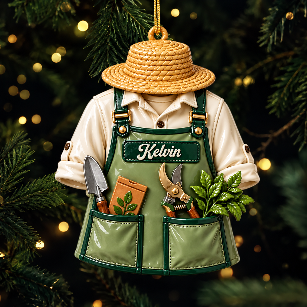 3D Raised Personalized Name Gardener Ornament - Gift for Gardening and Plant Lovers