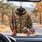 3D Raised Personalized Name Ornament - Mallard Ducks and Camo Jacket Ornament - Gift for Waterfowl Hunting Lovers