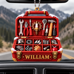 3D Raised Personalized Mechanic Toolbox Christmas Ornament - Gift for Him