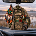 3D Raised Personalized Name Ornament - Mallard Ducks Camo Jacket Ornament - Hunting Gift for Him & Her