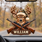 3D Raised Personalized Name Camo Hunting Deer Ornament - Gift for Hunting Lovers