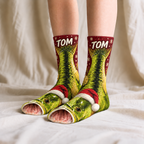 Personalized Name Largemouth Bass Fishing Middle Tube Socks for Men & Women - Christmas Gift for Fishing Lovers