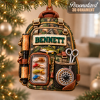 3D Raised Personalized Name Fishing Tool Bag Ornament - Ideal Gift for Him & Her