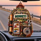 3D Raised Personalized Name Fishing Tool Bag Ornament - Ideal Gift for Him & Her