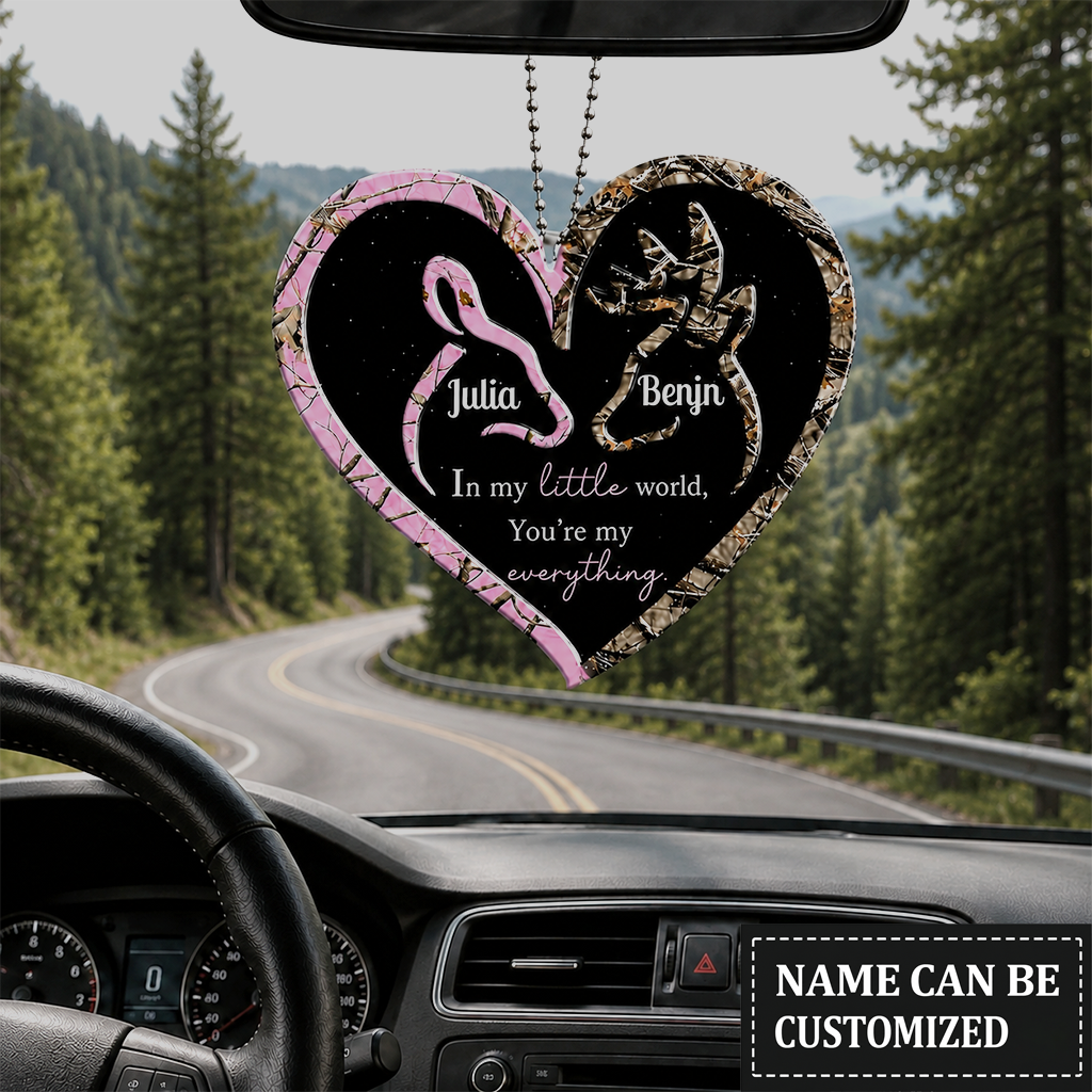 Personalized Deer Heart Doe Buck Romantic Quotes Ornament, Custom Gift for Couples, Anniversary Gift