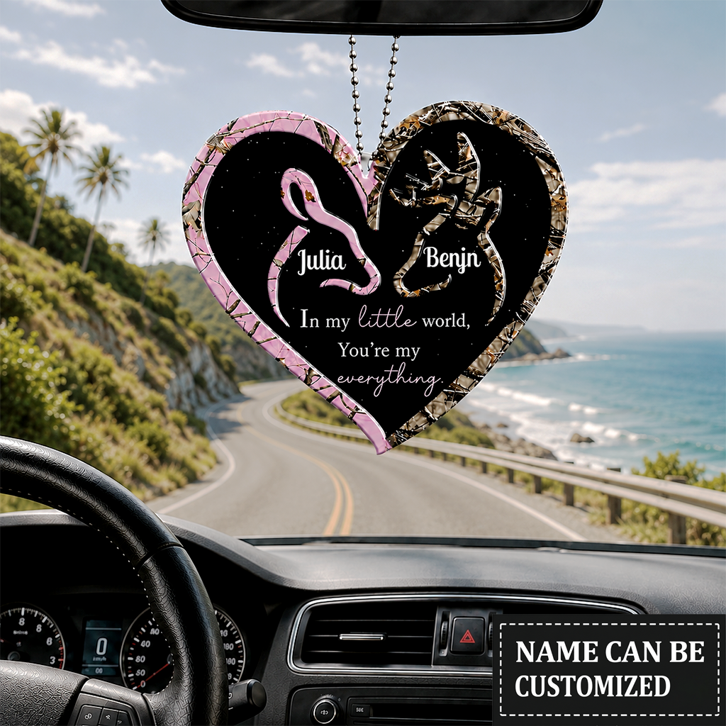 Personalized Deer Heart Doe Buck Romantic Quotes Ornament, Custom Gift for Couples, Anniversary Gift