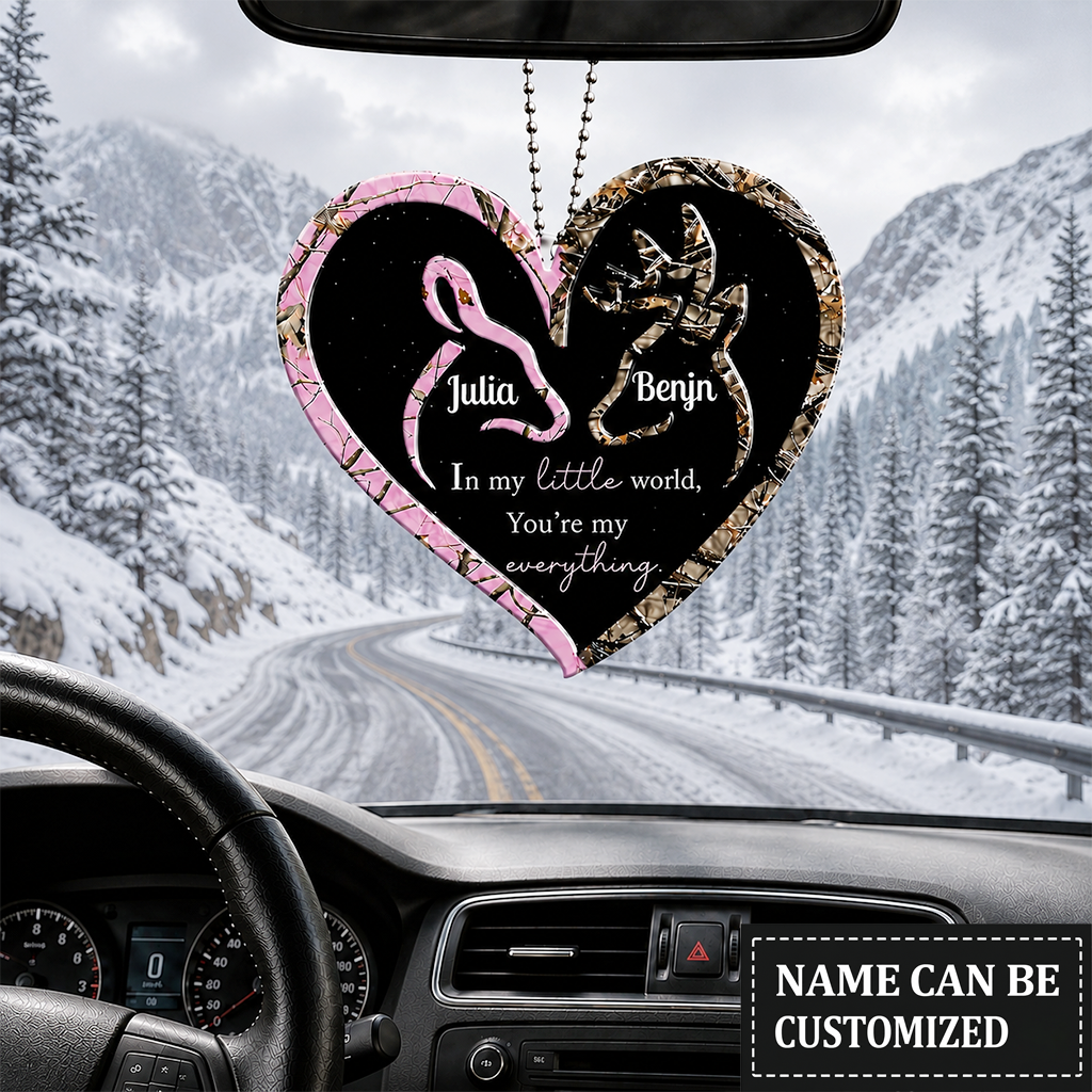 Personalized Deer Heart Doe Buck Romantic Quotes Ornament, Custom Gift for Couples, Anniversary Gift
