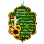 Sunflower Believe In Amazing Grace Christian Ornament Gift Christmas Ornament Car Hanging