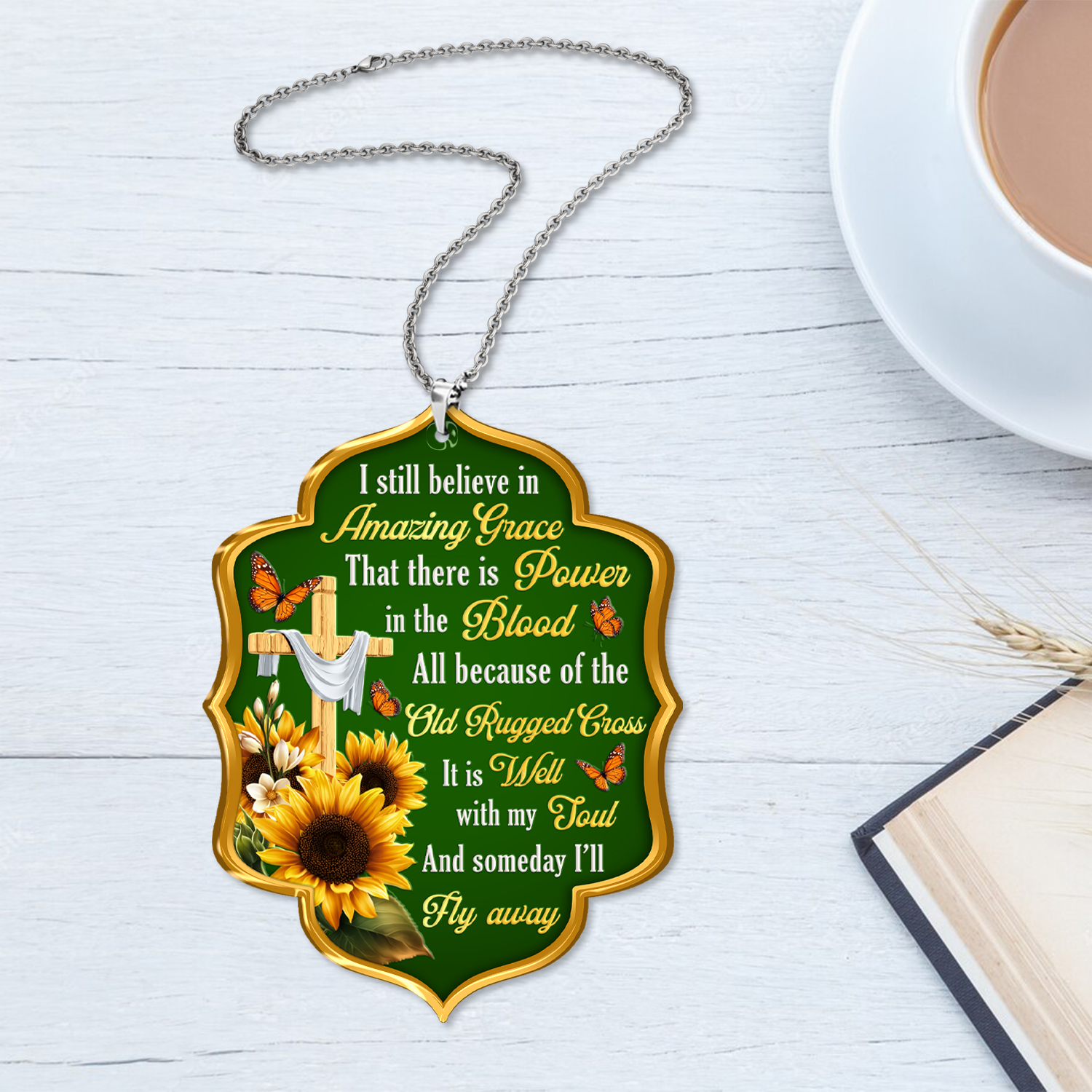 Sunflower Believe In Amazing Grace Christian Ornament Gift Christmas Ornament Car Hanging
