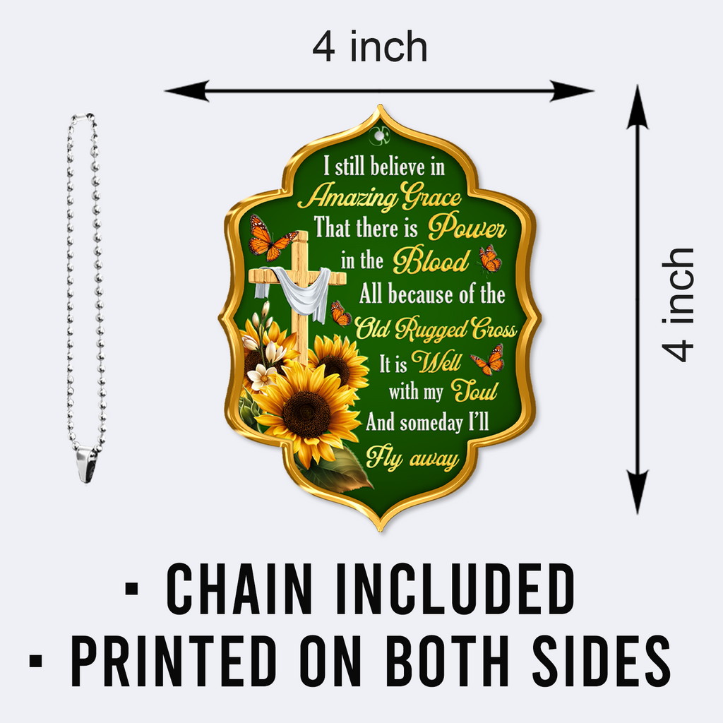 Sunflower Believe In Amazing Grace Christian Ornament Gift Christmas Ornament Car Hanging