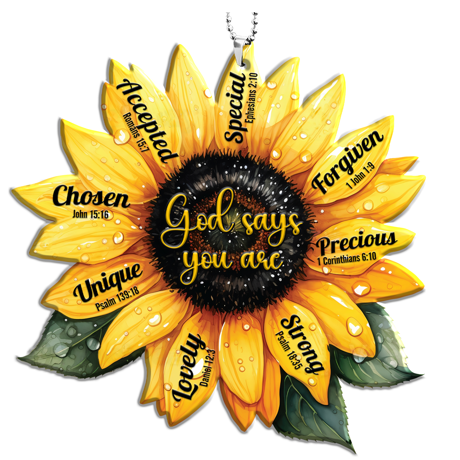 Sunflower God Say You Are Christian Ornament Gift Bible Verse Christmas Ornament Car Hanging