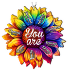 Colorful Rainbow Sunflower You Are Christian Ornament Gift Bible Verse Christmas Ornament Car Hanging