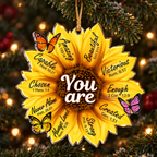 Sunflower Christian Gifts For Women, Birthday Gifts For Women, Ornament Gift Bible Verse You Are Christmas Ornament Car Hanging