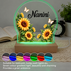 Personalized Name Birth Month Flowers Acrylic Night Light-One Side Print - Ideal Gift for Her