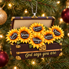 3D Raised Ornament – Sunflower Box God Says You Are Ornament - Inspirational Gift for Her
