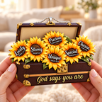 3D Raised Ornament – Sunflower Box God Says You Are Ornament - Inspirational Gift for Her
