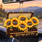 3D Raised Ornament – Sunflower Box God Says You Are Ornament - Inspirational Gift for Her