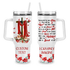 Surrounded By The Glory - 40 Oz Tumbler With Handle - Personalized Stainless Steel Tumbler