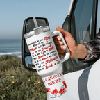 Surrounded By The Glory - 40 Oz Tumbler With Handle - Personalized Stainless Steel Tumbler