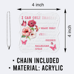 Surrounded By Your Glory Hibiscus Butterflies Christian Ornament Gift Christmas Acrylic Transparent Ornament Car Hanging
