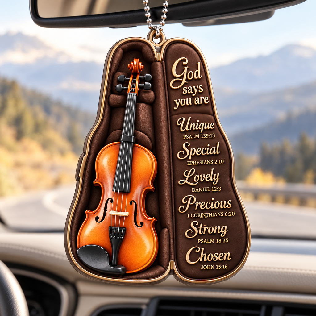 3D Raised Violin Bag God Says You Are Ornament - Gift for Music Lovers