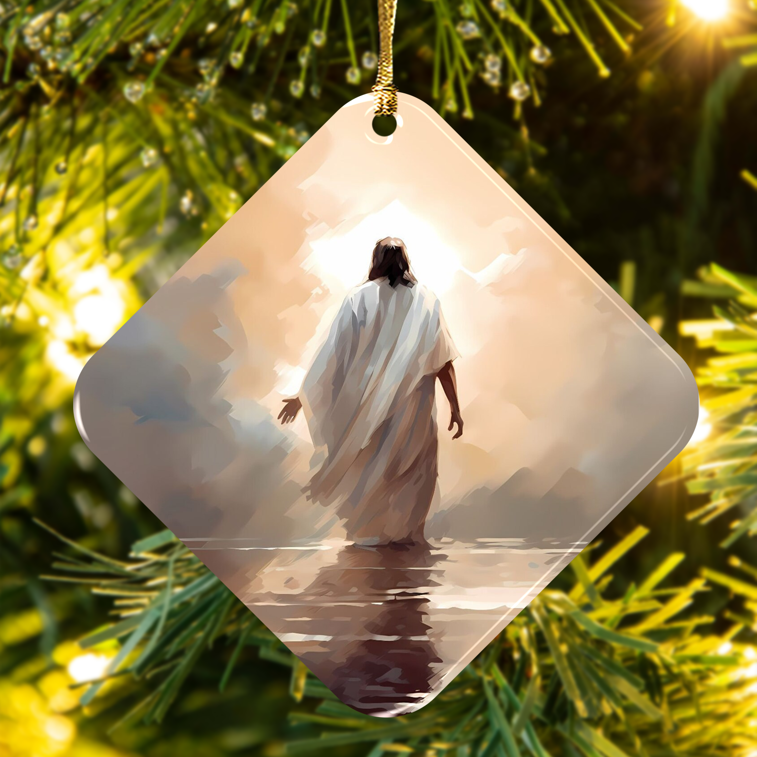 Peace Be Still Christ Walking On Water Christian Ornament Gift Christmas Ornament Car Hanging