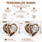 Personalized Names Memorial Cross God Heart Car Ornament - Gift for Jesus Lovers