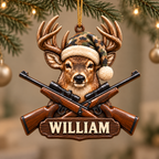 3D Raised Personalized Name Camo Hunting Deer Ornament - Gift for Hunting Lovers