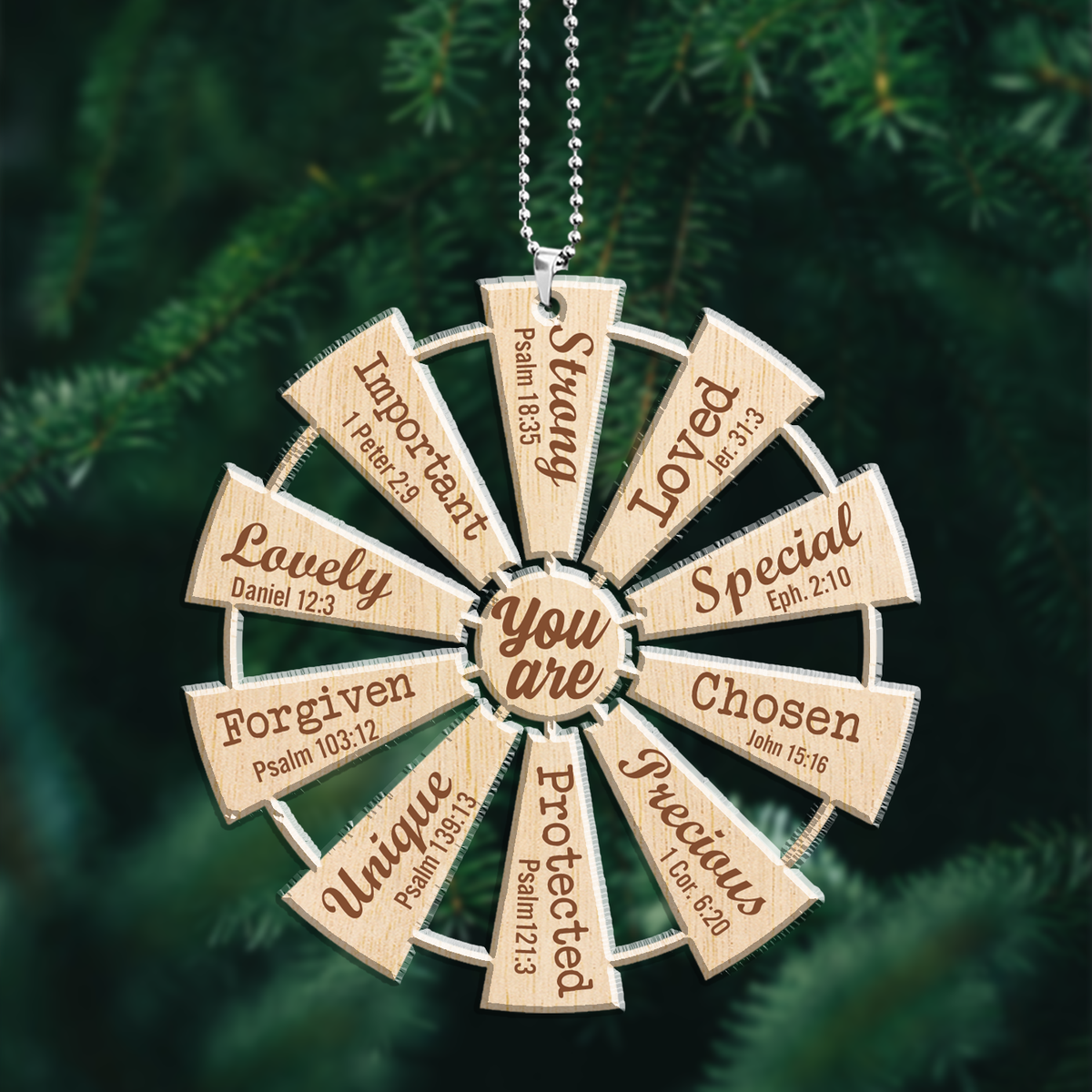Printfamily M125 Windmill God Says You Are Wood Engraved Ornament