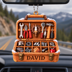 3D Raised Personalized Mechanic Toolbox Christmas Ornament