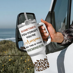 Leopard Vintage Rainbow You Are Awesome 40 Oz Tumbler With Handle - Personalized Stainless Steel Tumbler