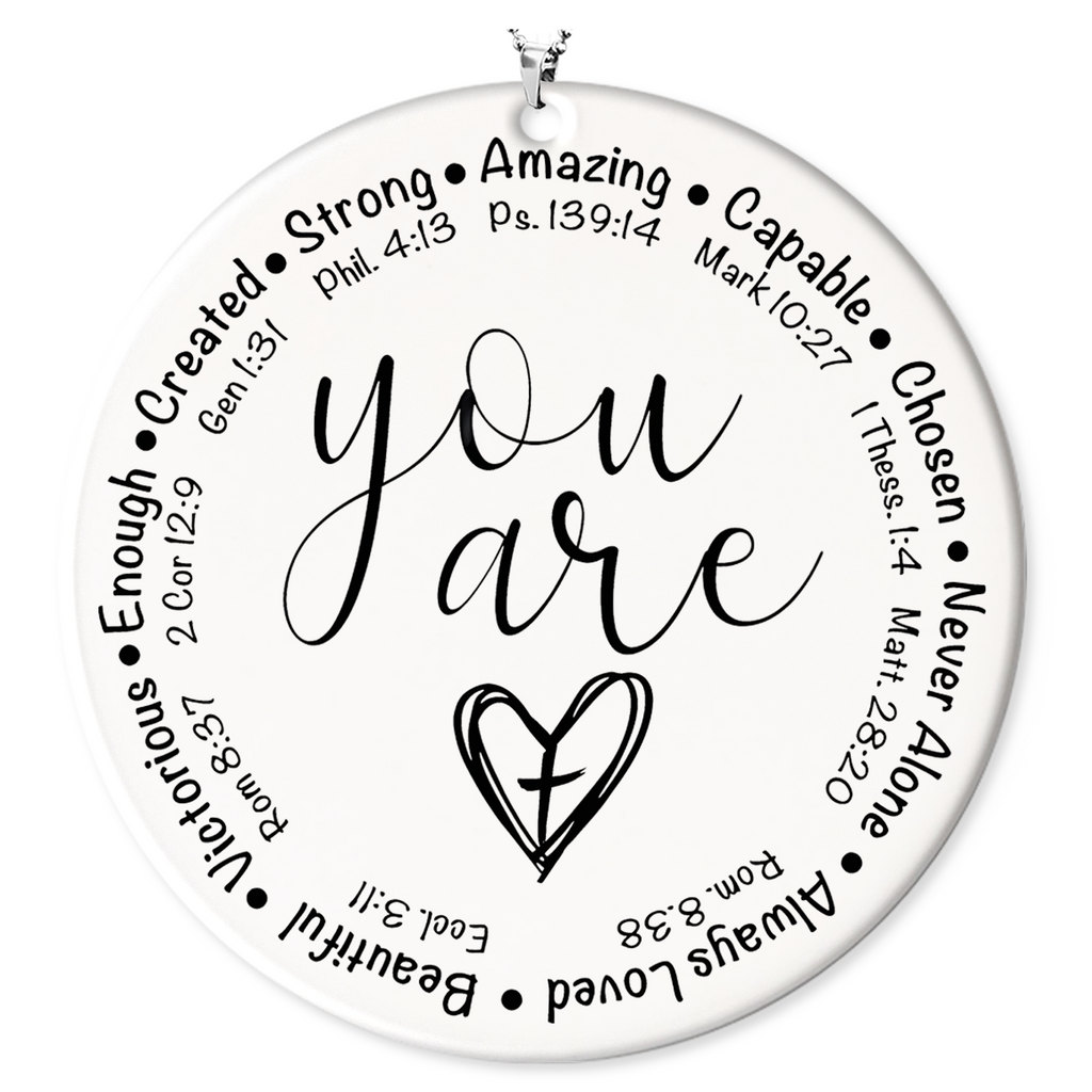 You Are Faith Cross Christian Ceramic Ornament Gift Christmas Ornament Car Hanging