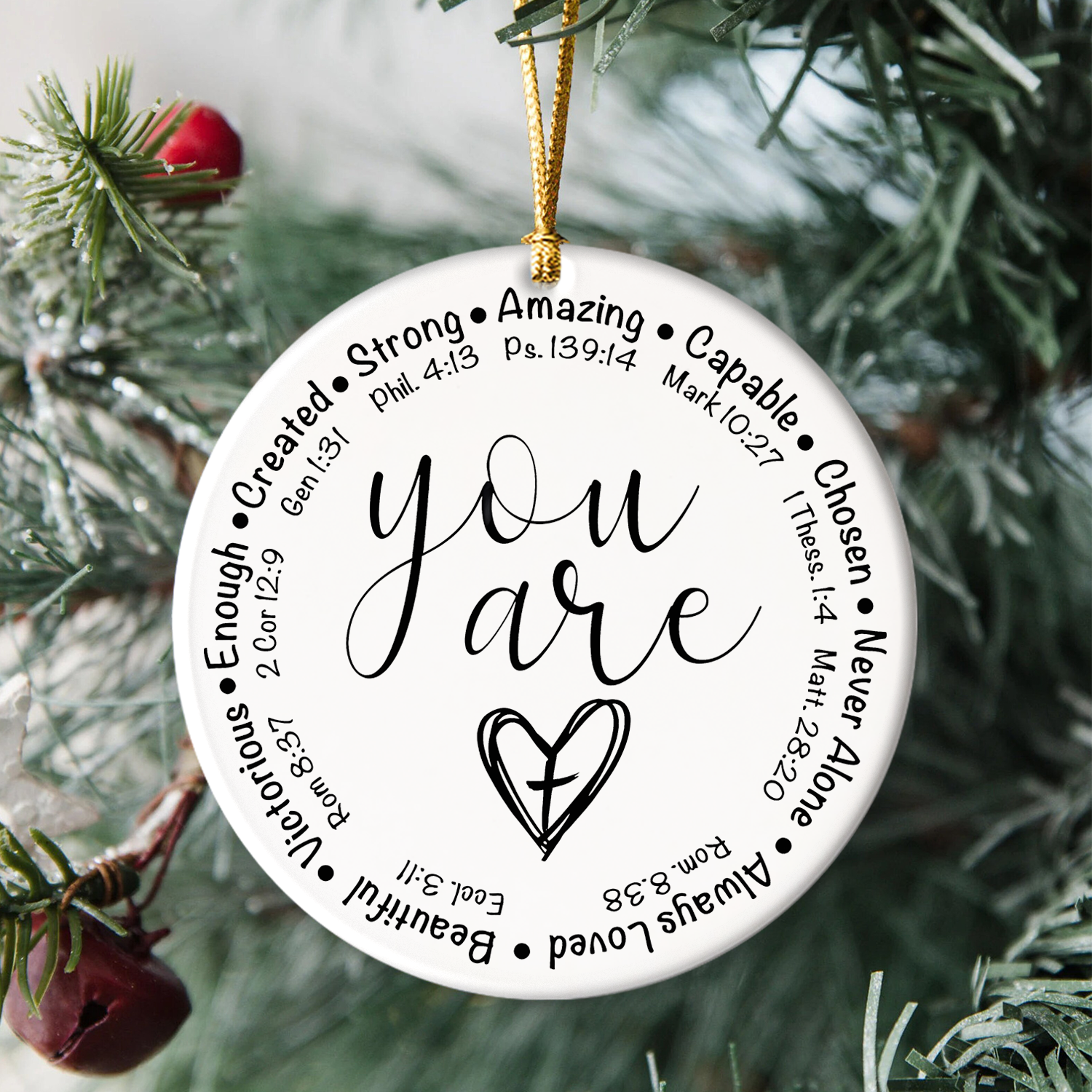 You Are Faith Cross Christian Ceramic Ornament Gift Christmas Ornament Car Hanging
