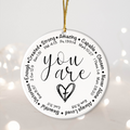You Are Faith Cross Christian Ceramic Ornament Gift Christmas Ornament Car Hanging
