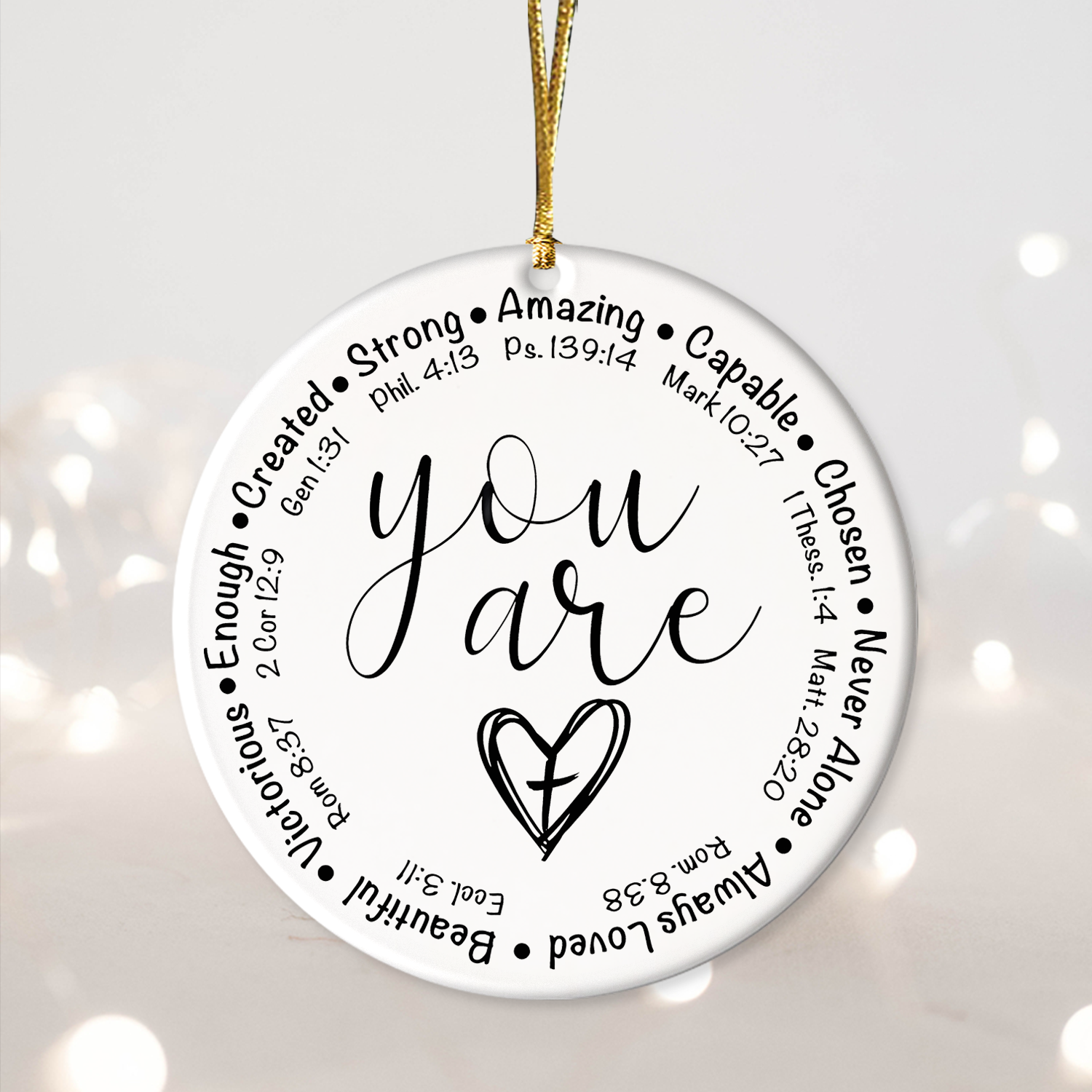 You Are Faith Cross Christian Ceramic Ornament Gift Christmas Ornament Car Hanging