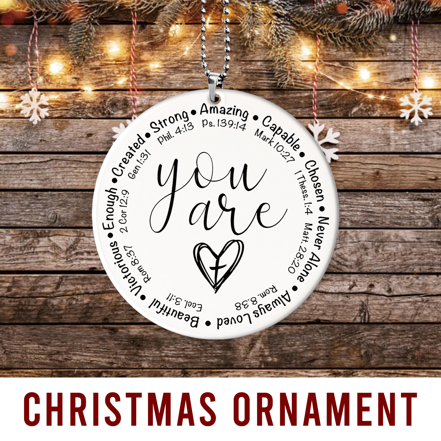 You Are Faith Cross Christian Ceramic Ornament Gift Christmas Ornament Car Hanging