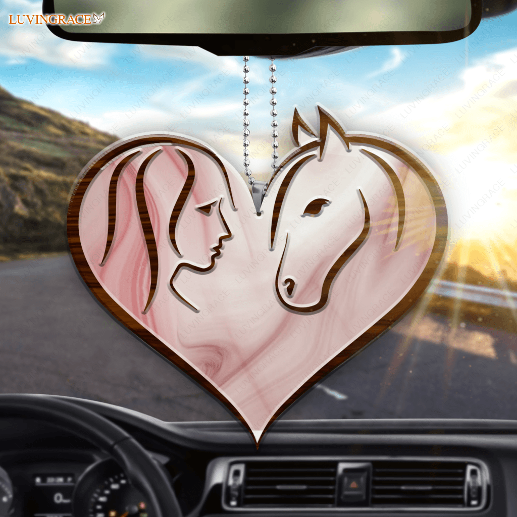 A Girl Who Love Horse Heart Ornament