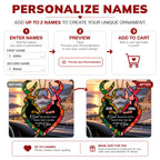 Personalized Names Deer Heart God Blessed Ornament – Christian Couple Gift