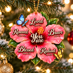 God Says You Are 3D Hibiscus Flower Ornament – Christian Faith Gift