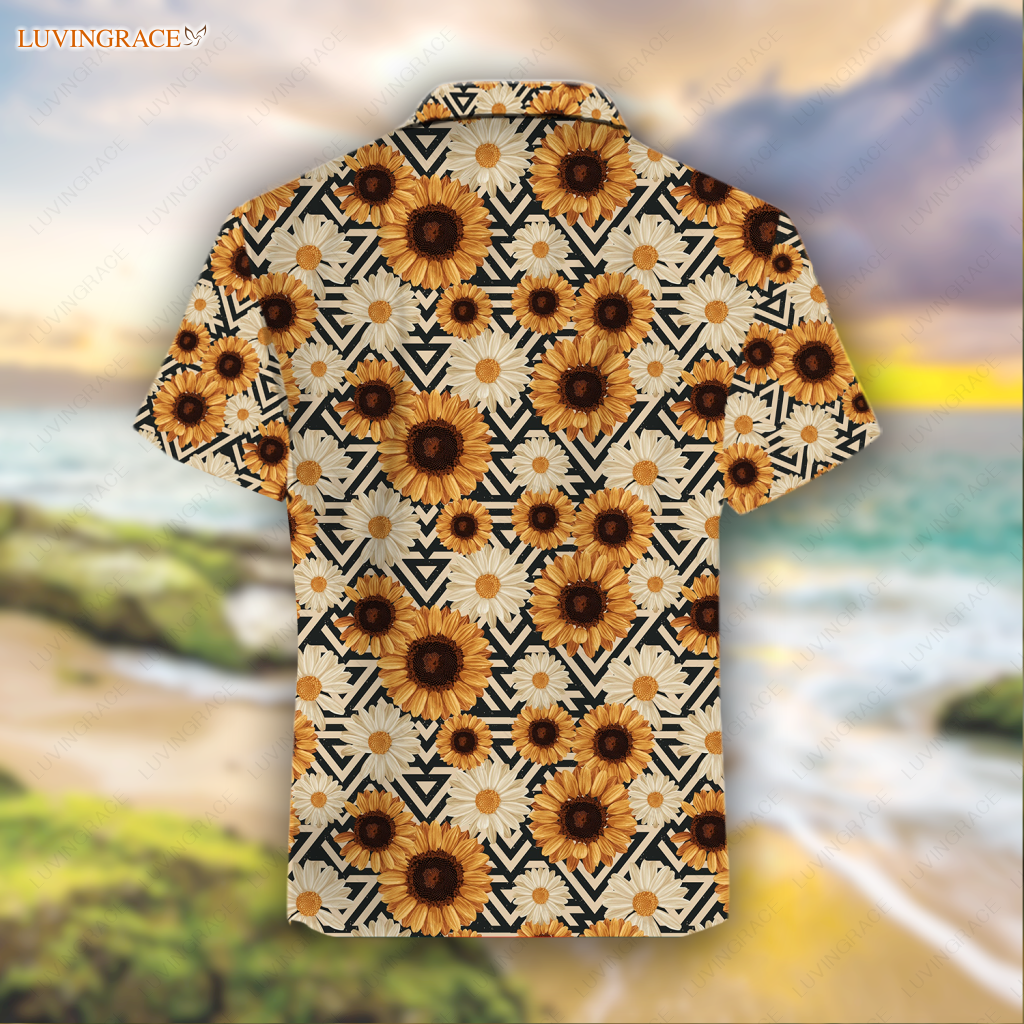 American Flag Sunflower Summer Hawaiian Shirt