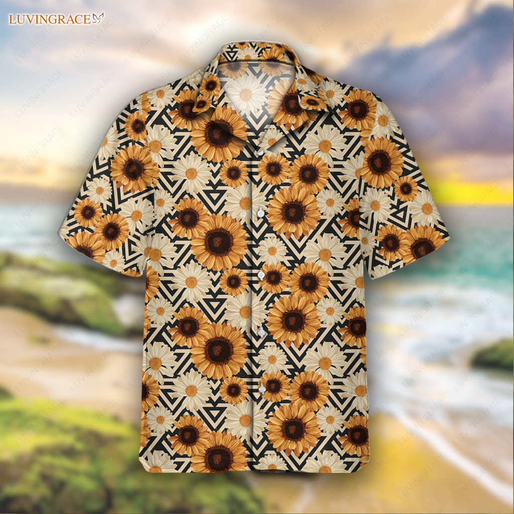 American Flag Sunflower Summer Hawaiian Shirt
