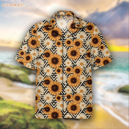 American Flag Sunflower Summer Hawaiian Shirt