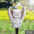 Angel Wings Memorial Vase Personalized Plaque Stake