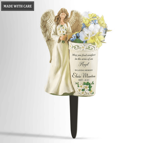 Angelic Memorial Vase Garden Memorial Personalize Plaque
