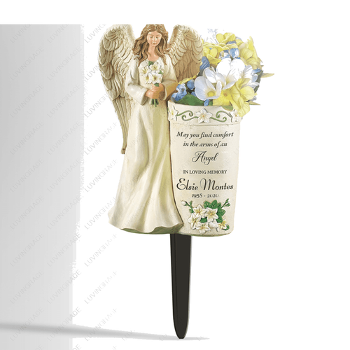 Angelic Memorial Vase Garden Memorial Personalize Plaque