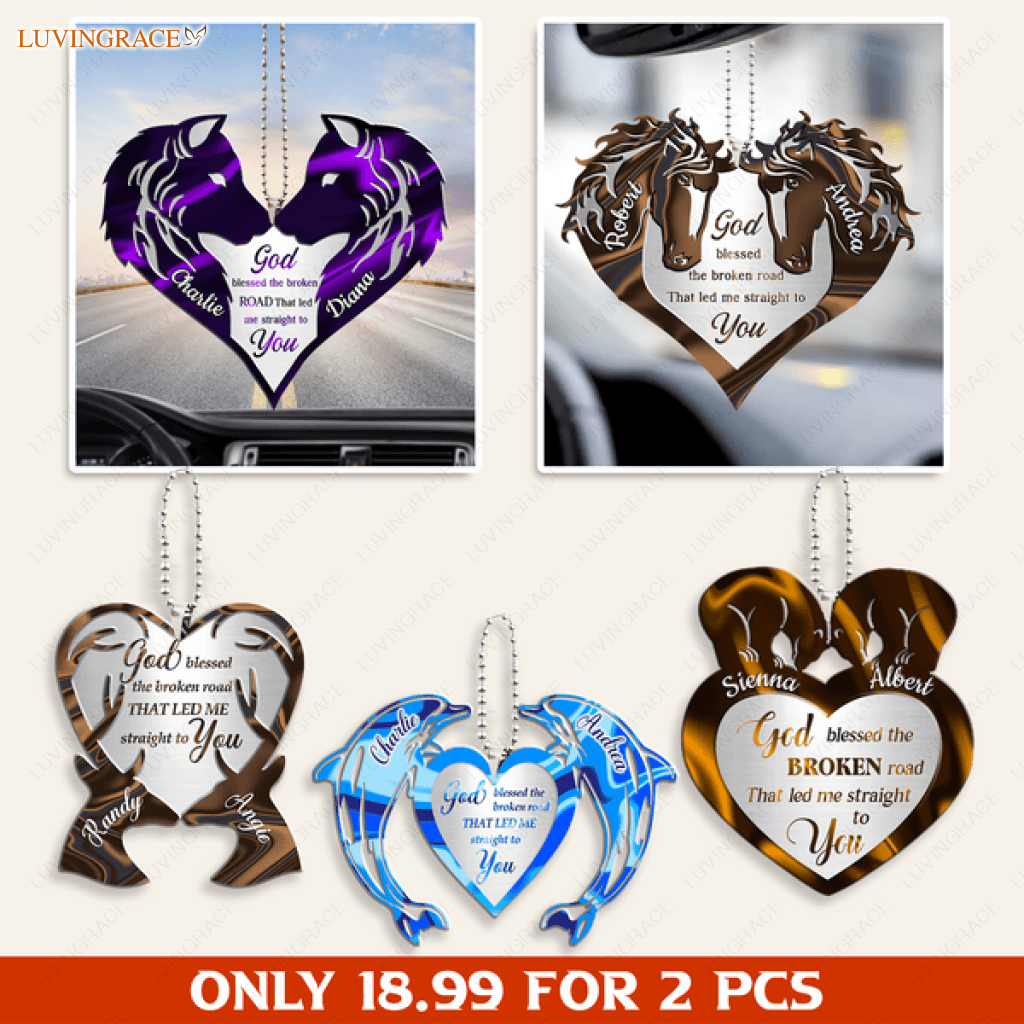 Animal Couple God Blessed Personalized Ornament - Buy 2 Only 18.99$