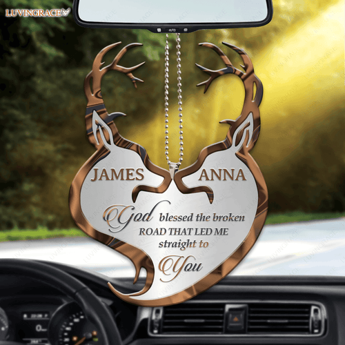 Antler Buck And Doe God Blessed Personalized Ornament