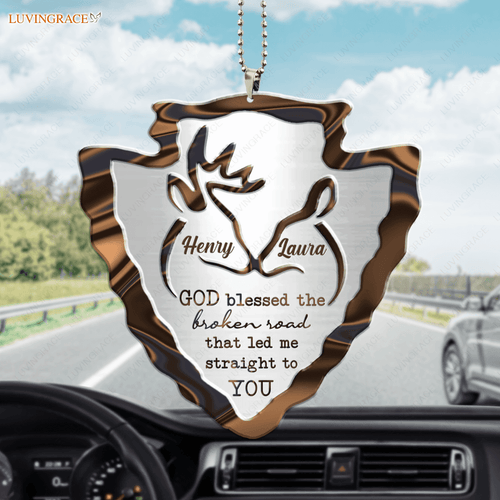 Arrowhead Deer Couple God Blessed Personalized Ornament