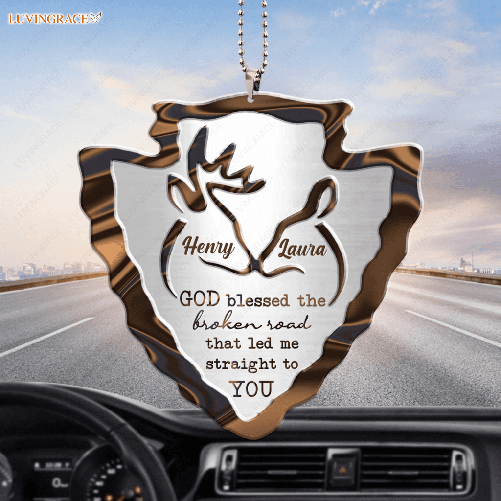 Arrowhead Deer Couple God Blessed Personalized Ornament